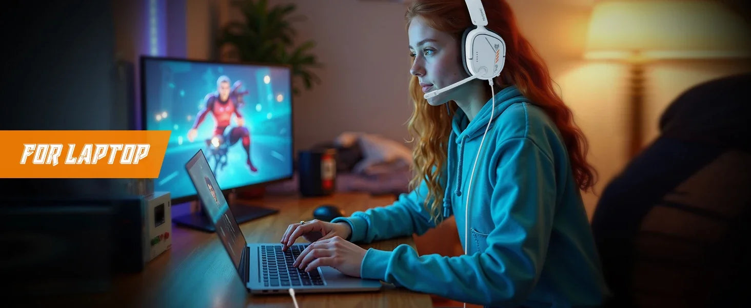 NUBWO HG04L Gaming Headset 3.5mm Jack Clear Unidirectional Mic Soft Memory Earmuffs for PS5/PS4 Xbox Series X|S/Xbox One Switch