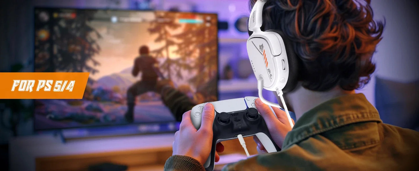 NUBWO HG04L Gaming Headset 3.5mm Jack Clear Unidirectional Mic Soft Memory Earmuffs for PS5/PS4 Xbox Series X|S/Xbox One Switch