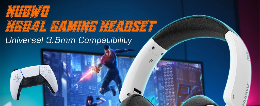 NUBWO HG04L Gaming Headset 3.5mm Jack Clear Unidirectional Mic Soft Memory Earmuffs for PS5/PS4 Xbox Series X|S/Xbox One Switch