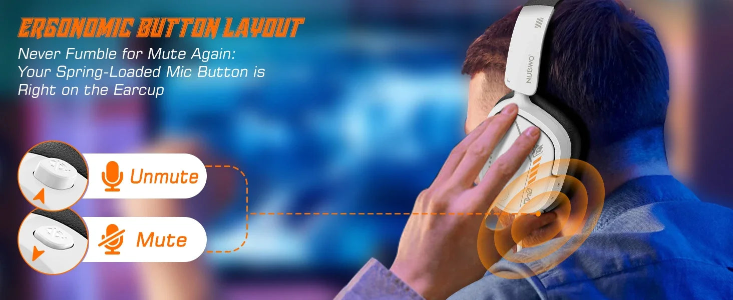 NUBWO HG04L Gaming Headset 3.5mm Jack Clear Unidirectional Mic Soft Memory Earmuffs for PS5/PS4 Xbox Series X|S/Xbox One Switch