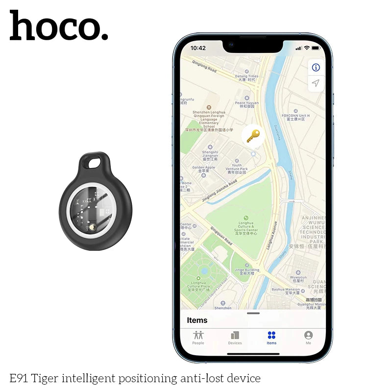 HOCO E91 Smart Airtag GPS Positioning Pet Anti-Lost Device with case For iphone find my Keychain Kids Trackers Finder Locator